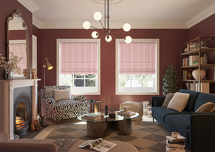 Lace Stripes, Rouge - Roman Blind - Image 8